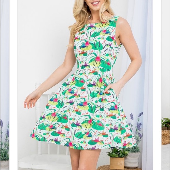 Cute Frog Print Dress - Picture 6 of 6